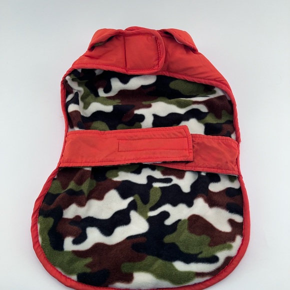 Orange Puffer Dog Vest Reversible Camo Fleece - Picture 4 of 4
